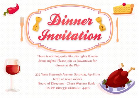New Invitation Vector Art Dinner Party Vector Art Invitation Template