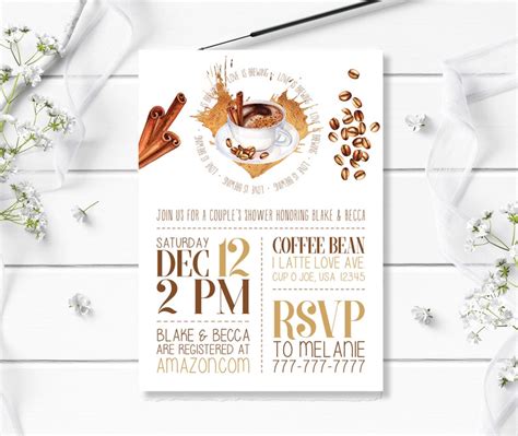 Coffee Bridal Shower Invitation Perfect Blend Love Is Etsy