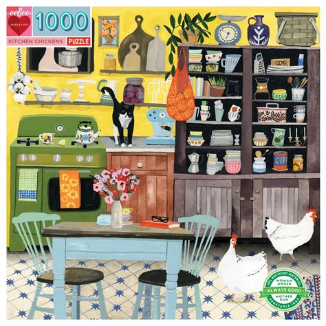 Eeboo Kitchen Chickens 1000 Pc Puzzle Jigsaw Puzzles