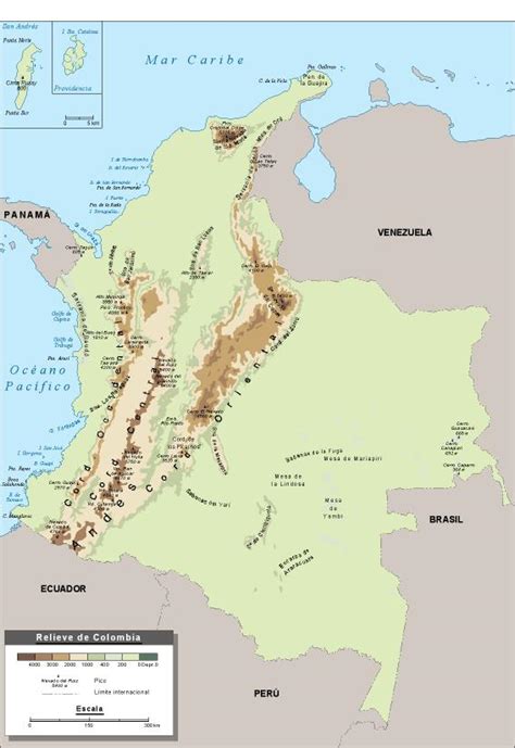 Mapa Mudo Del Relieve Colombiano