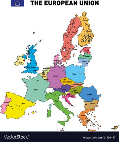 Map European Union Royalty Free Vector Image Vectorstock