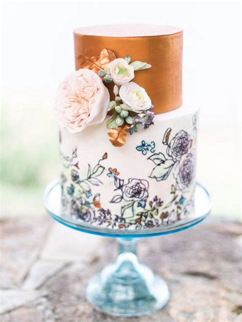 These Painterly Blooms 27 Gorgeous Wedding Cakes That Are Almost Too