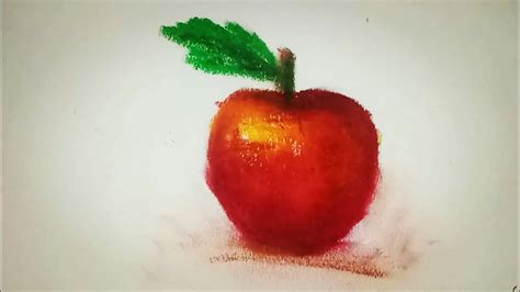 Easy Apple Drawing From Oil Pastel Oilpastel Art Appledrawing Youtube