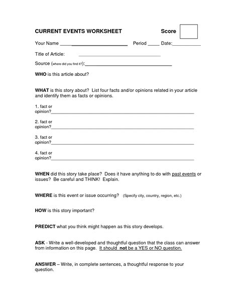 9 Best Images Of Article Summary Worksheet High School