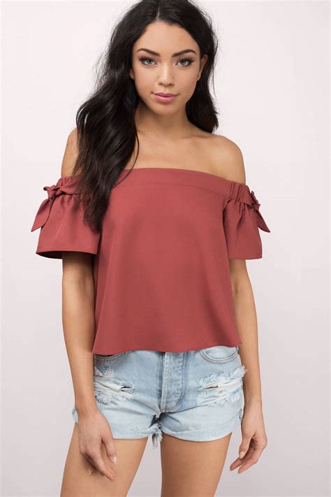 Grey Going Out Top Off Shoulder Top Grey Going Out Top 16 Tobi Us