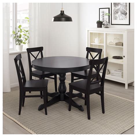 Ikea's dining room furniture collection is designed with style and practicality in mind. INGATORP Extendable table, black (CA) - IKEA | Dining ...