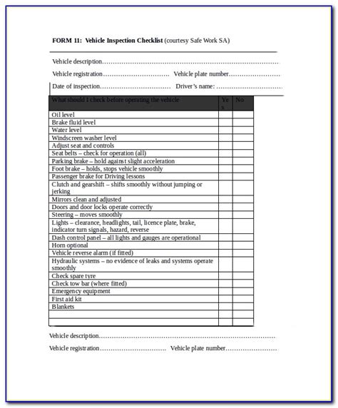 Download a pdf version of this template here. Hgv Inspectin Sheet Ireland Template : The Biggest ...