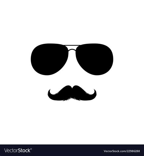 Moustaches And Sunglasses Clipart Black Isolated Vector Image