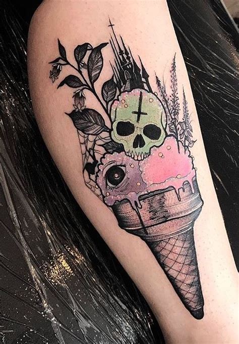 Jo Black Skull Ice Cream Tattoo Eis Tattoo Tattoos And Piercings