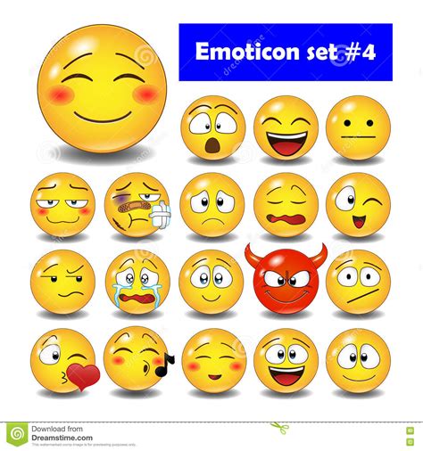 Emojidom smileys voor whatsapp & facebook emoji. Reeks Van Leuke Smiley Emoticons Vector Illustratie ...