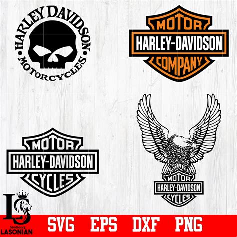 Harley Davidson Svg Black Silhouette Bundle Svg Cut Files Png Eps Dxf