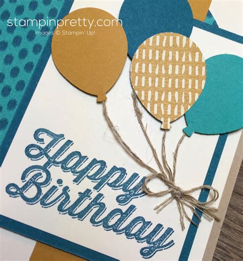 Use canva to create a custom birthday invitation your friends and family will love! Balloon Bouquet Happy Birthday Card | Stampin' Pretty