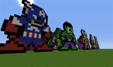 Marvel 8 Bit Pixel Art 25 Characters Minecraft Map