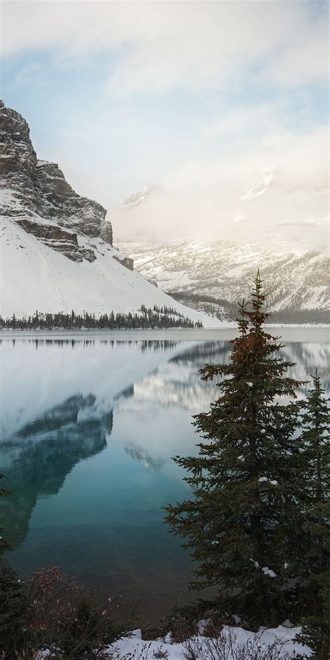 1080x2160 Mountains Nature Lake Banff National Park Wallpaper