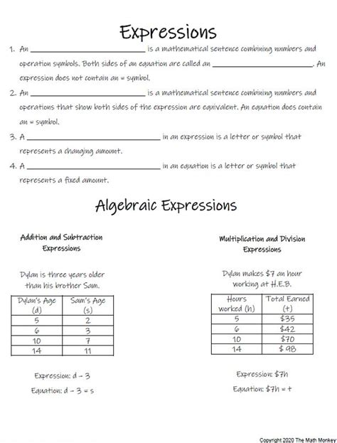 Math Expressionscom Worksheet 5th Grade
