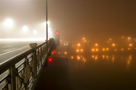 Foggy Bridge During Night Willamette Hd Wallpaper Wallpaper Flare