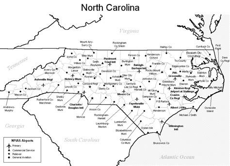 North Carolina Airports Map Map Of Stoney Lake
