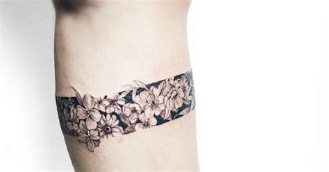 The band tattoo could be followed back to groups that were worn to speak to mourning. Floral calf band tattoo.