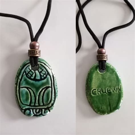 Mayan Chuwen Necklace Turquoise Green Monkey Glyph Pendant Mesoamerican