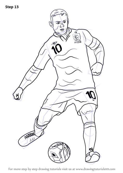 How To Draw A Soccer Player Easy Step By Step Add A Line Which Will
