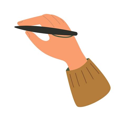 Premium Vector Hand Hold Pen Flat Icon Writing Text