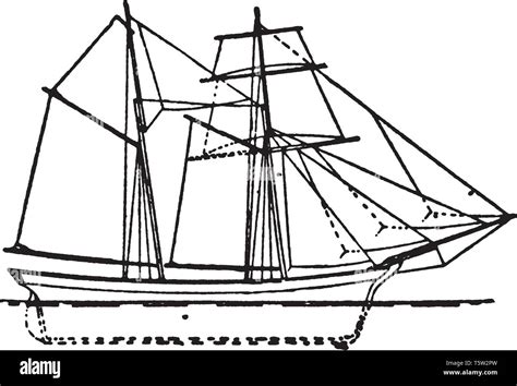 English Schooner Is A Sailing Ship With Two Or More Masts Typically