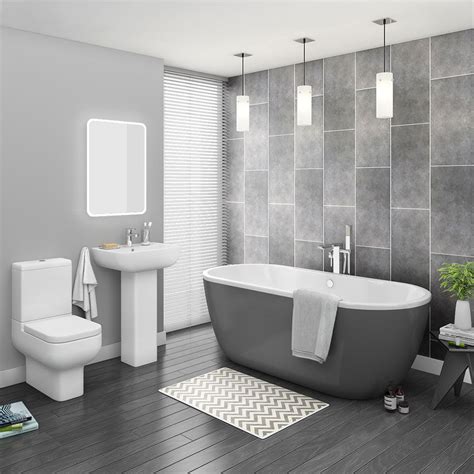 Free shipping on orders over $25.00. Pro 600 Grey Modern Free Standing Bath Suite | Standing ...