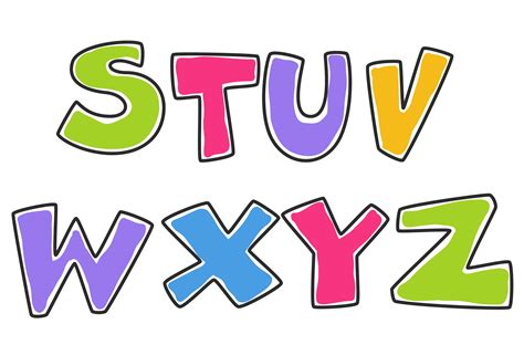 Kids Colorful Alphabets part 3 533262 Vector Art at Vecteezy
