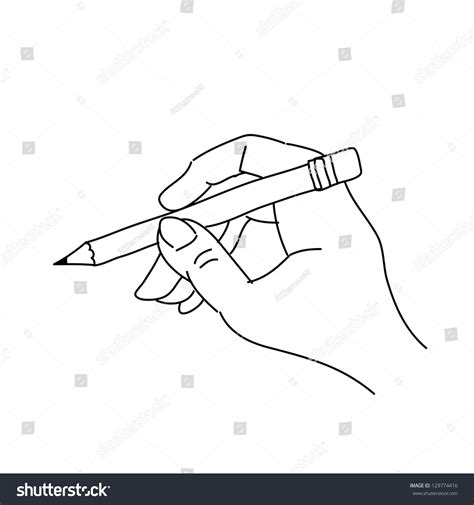 Hand Drawing Freehand Sketch Hand Holding Stock Vector Royalty Free