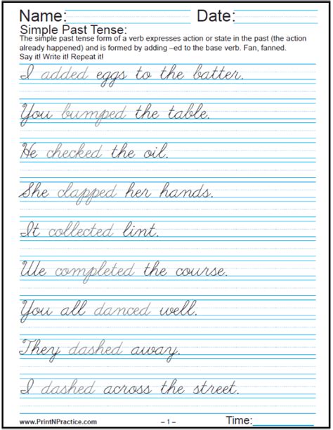 Cursive Handwriting Sentences Worksheets Pdf