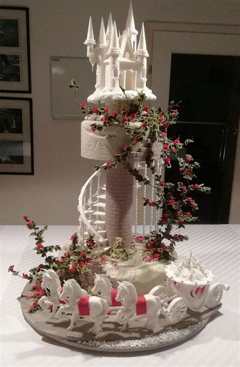 spiralling staircase and assembly of fairy tale wedding cake yeners way fairy tale wedding