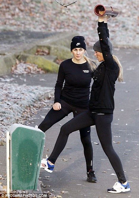 Flexible Alex Gerrard Is Put Through Her Paces During Park Workout With