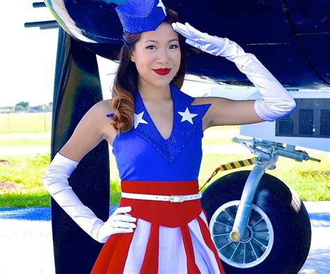 I wanted to show you all how you can make a lovely costume for cheap that is customizable to your measurements and barely requires sewing experience. DIY Captain America USO Girl Costume- No Sew! - Instructables