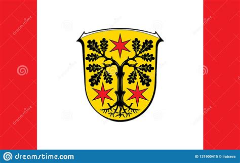 Flag Of Odenwaldkreis In Hesse The Land Of Germany Stock Illustration - Illustration of ...