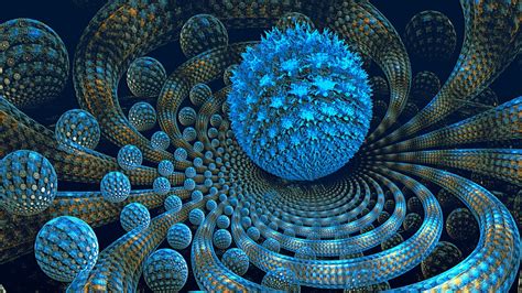 Wallpaper Fractal Blue Ball Abstract 1920x1200 Hd Picture Image