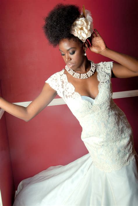 Women with curly hair texture can imitate this type of natural hair wedding style in the african american way. Inspiration for Natural Hair Brides | Afrobella