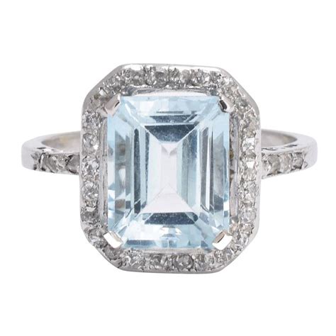 Estate diamond jewelry is proud to present our collection of aquamarine engagement rings. Antique Edwardian 4 Carat Aquamarine Diamond Platinum Engagement Ring at 1stdibs