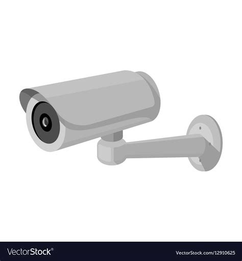 Security Camera Icon In Monochrome Style Isolated Vector Image