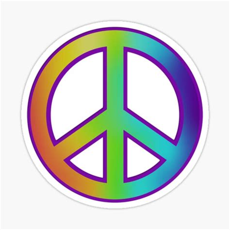 Peace Sign Tie Dye A Colorful Trippy 60s Design Sticker By