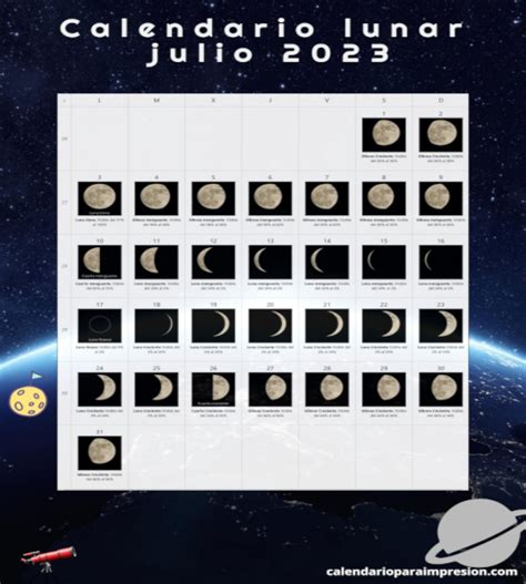 Calendario Lunar Julio 2023 Calendario Para Imprimir Quizás Feos