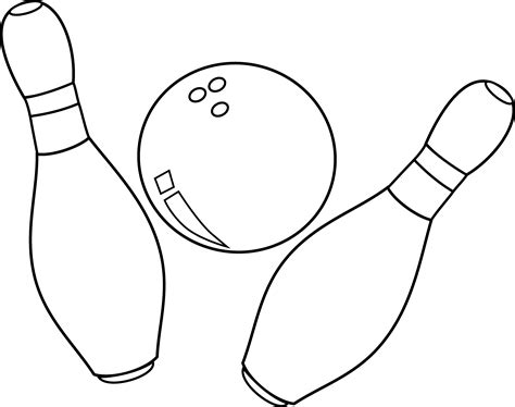 Bowling Ball And Pins Coloring Page