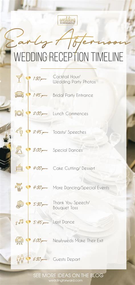 The wedding reception order of events varies from wedding to wedding, but there is a conventional timeline that you can follow. Expert Tips To Create Wedding Reception Timeline & 3 ...
