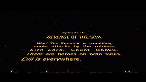 Narrating The Opening Crawl Of Star Wars Episode 3 Revenge Of The Sith