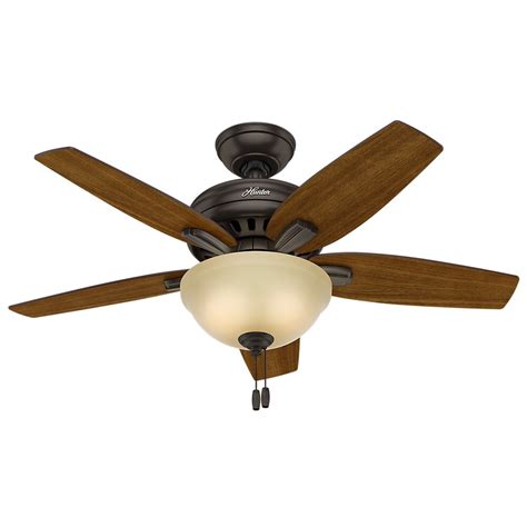 Intuitively, more blades would chop more air; Hunter Fan 42" Newsome 5 Blade Ceiling Fan & Reviews | Wayfair