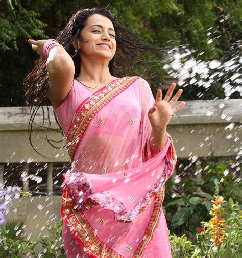 Trisha Krishnan Photos In Pink Saree From Kalavathi Indian Girls Villa Celebs Beauty