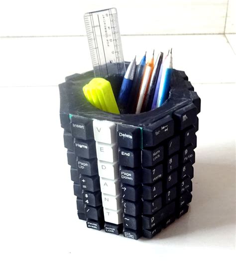 Pen Stand Made From Keyboards Keyintresting Keyboard