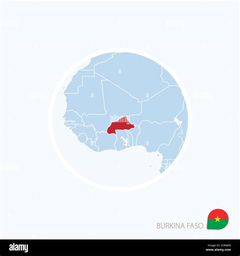 Map Icon Of Burkina Faso Blue Map Of West Africa With Highlighted