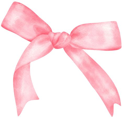 Pink Coquette Ribbon Bow Watercolor Png