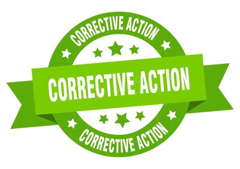 Corrective Action Round Ribbon Isolated Label Corrective Action Sign