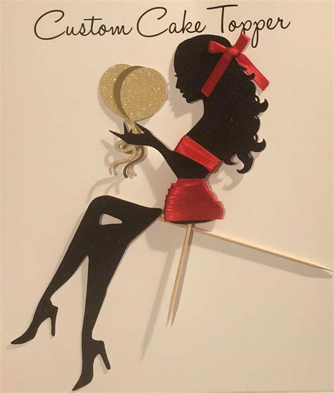 Two Piece Party Lady Silhouette Cake Topper Burntislandoccasions